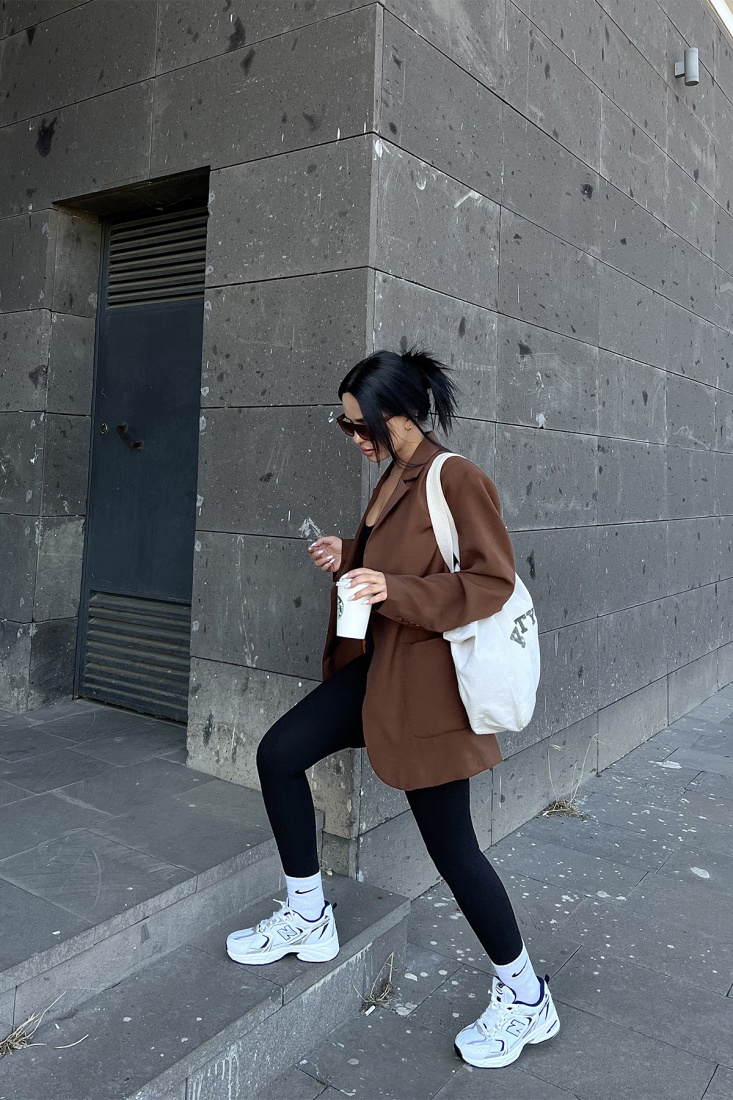 Brown Double Breasted Collar Jacket ATE1994 - NEW MİSSİON