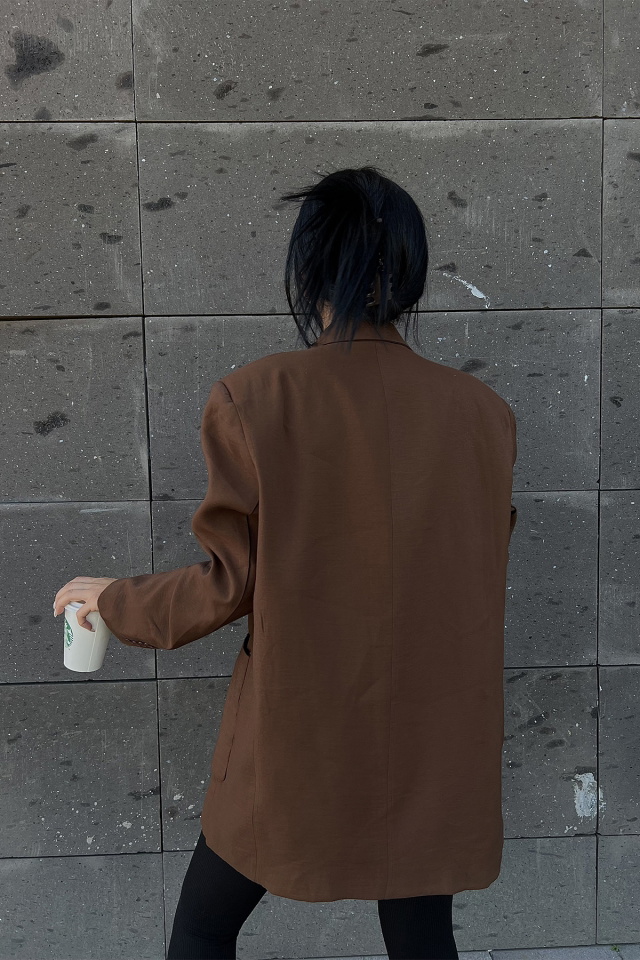 Brown Double Breasted Collar Jacket ATE1994 - 6