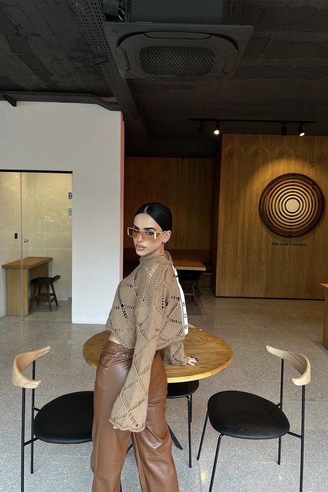 Brown Knitting Sweater ATE4349 - 4