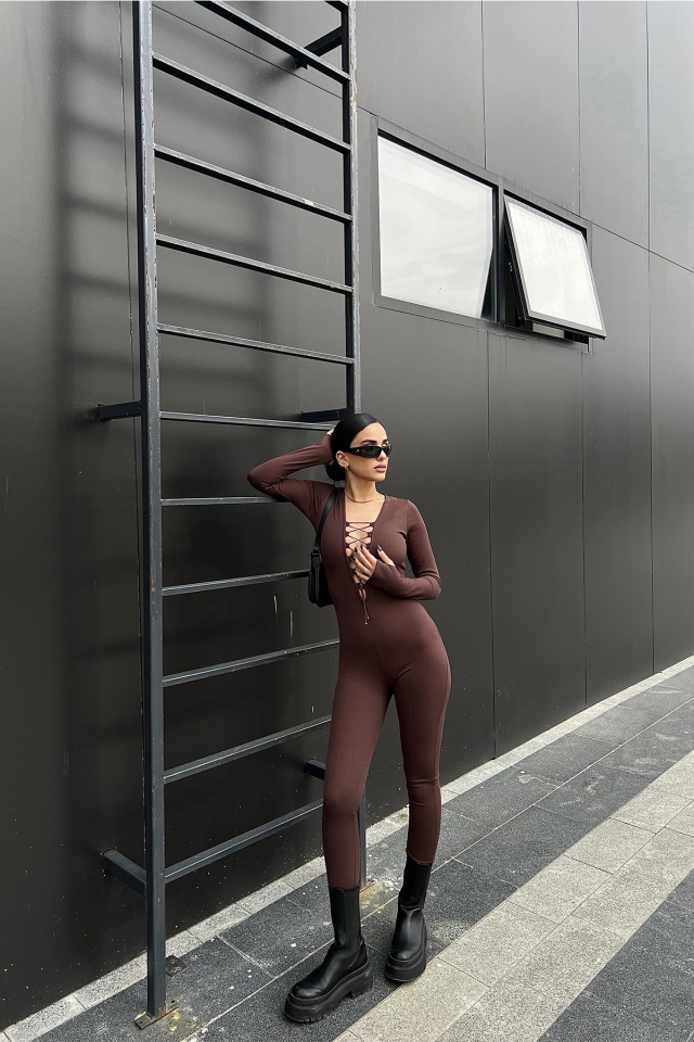 Brown Laced Overalls ATE4302 - 5