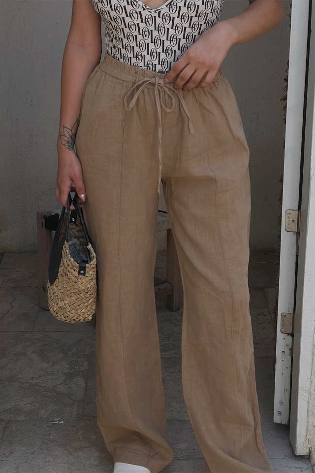 Brown Linen Pants ATE1771 - 2