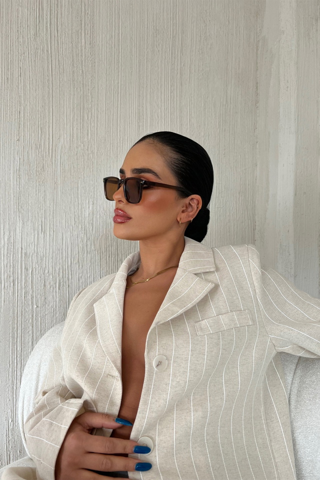Brown Thin Frame Sunglasses ATE6724 - 2