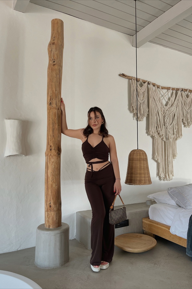 Brown Front Open Detail Overalls ATE1248 - 6