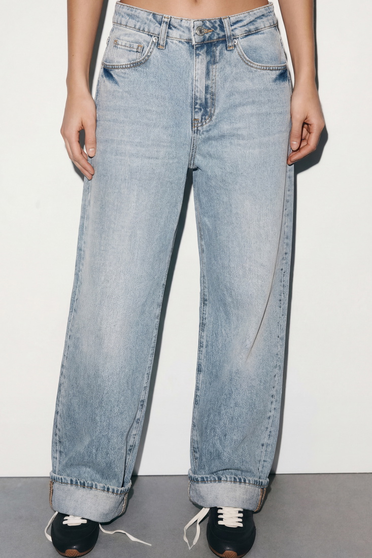 Buz Mavisi Düğme Detay Pantolon ATE-5065 - EYYO