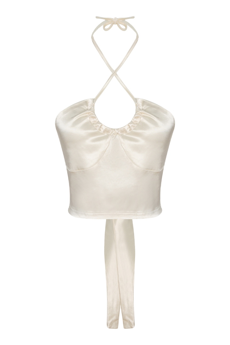 Nicia Beyaz Crop Top EY442 - EYYO