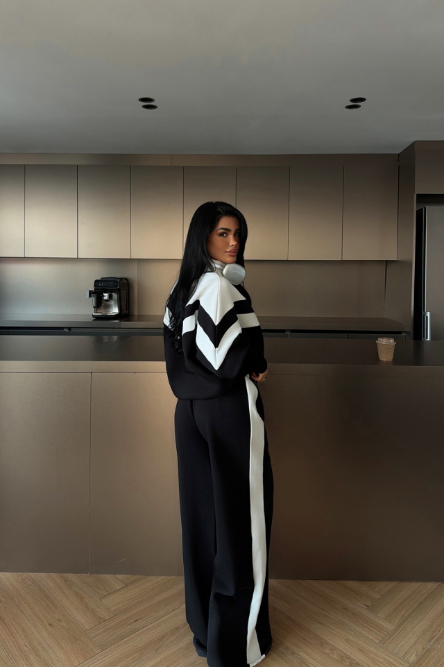 Çift Renk Beyaz Eşofman Takım ATE-4027 - 4