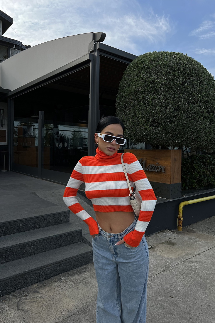 Çift Renk Boğazlı Triko Kazak ATE2783 - EYYO