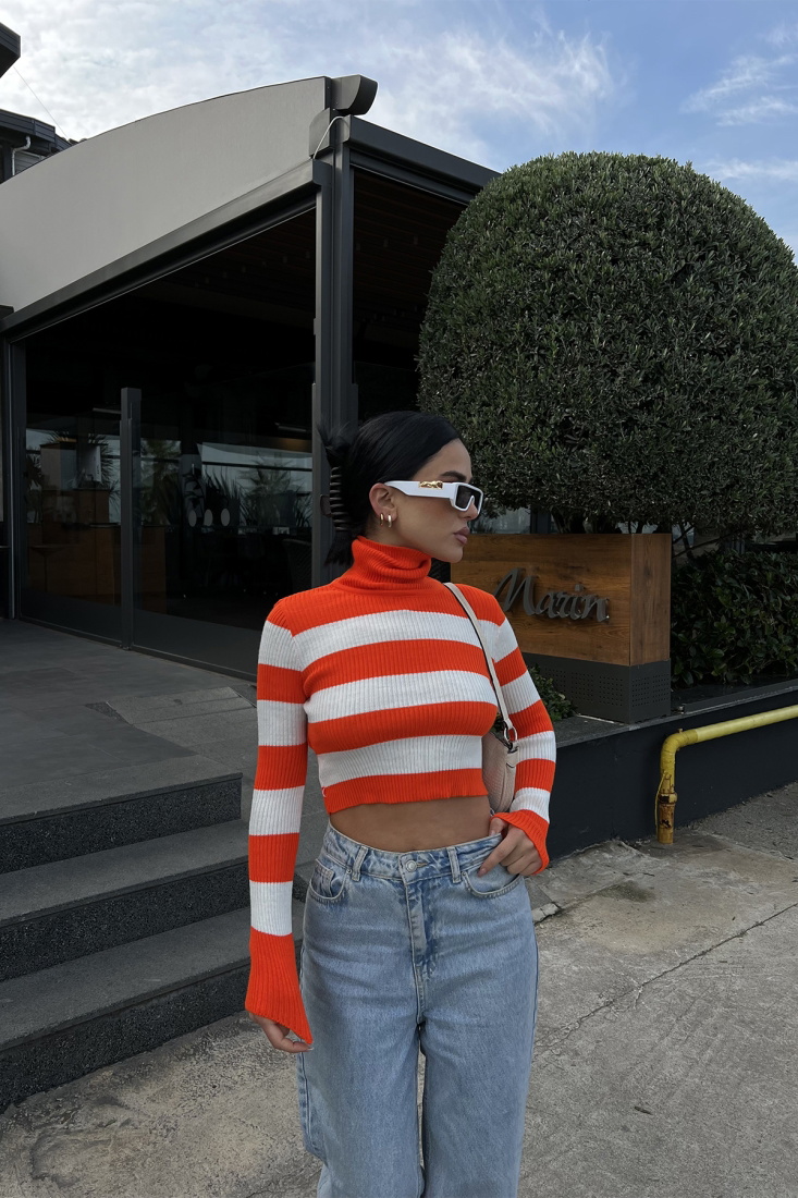 Çift Renk Boğazlı Triko Kazak ATE2783 - EYYO