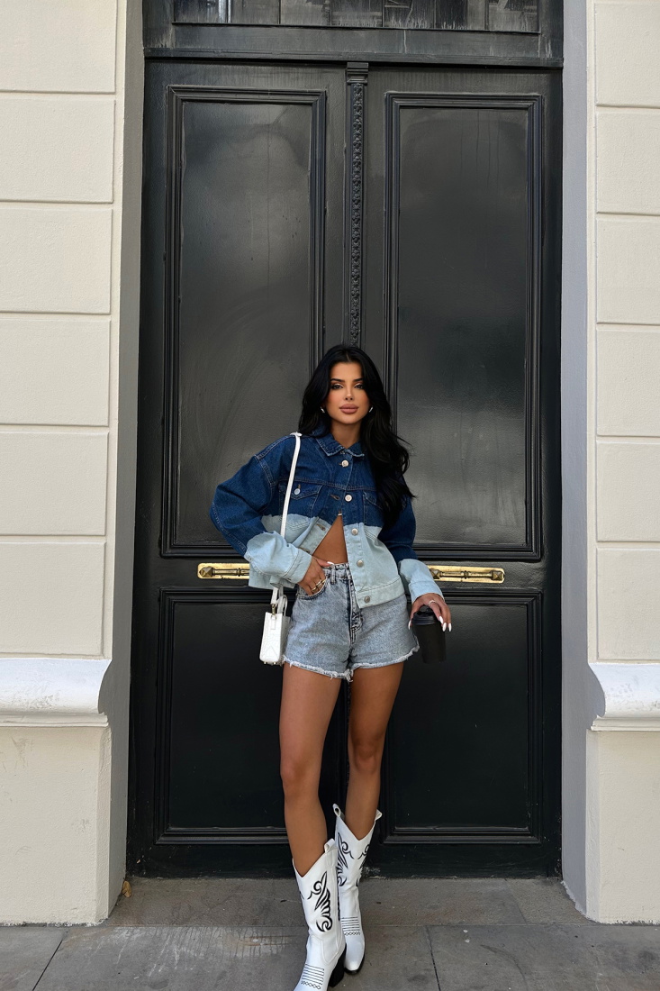 Çift Renk Gömlek Yaka Ceket ATE8163 - EYYO