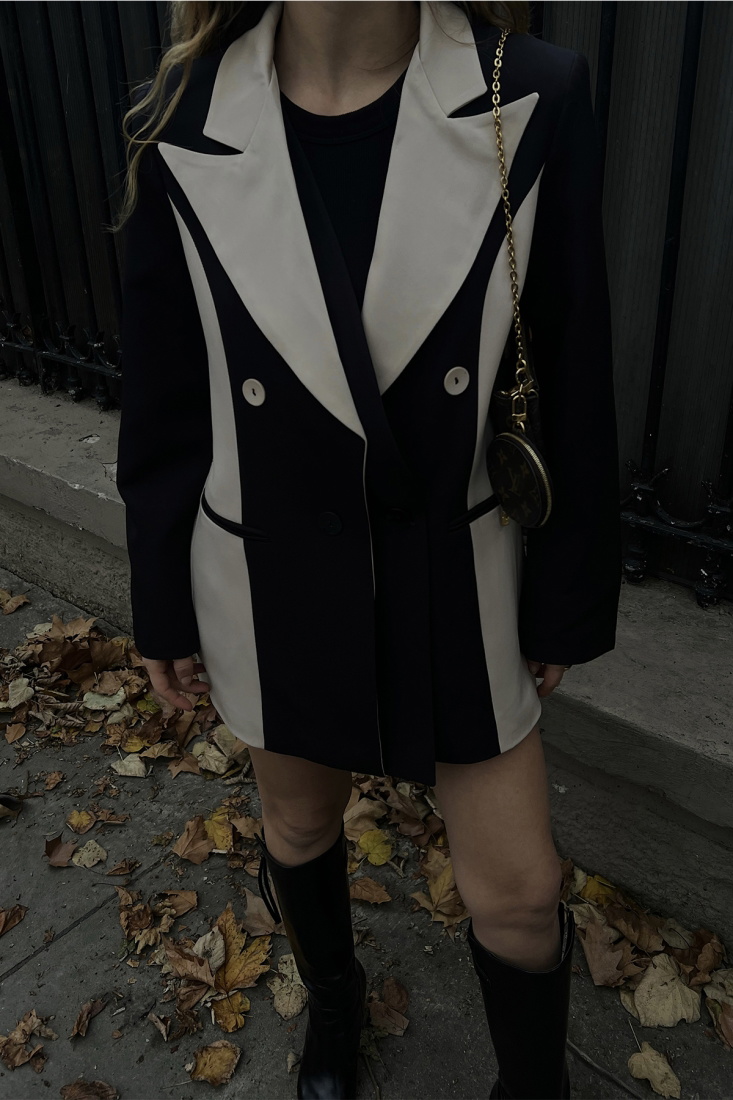 Çift Renk Kruvaze Ceket ATE3049 - EYYO