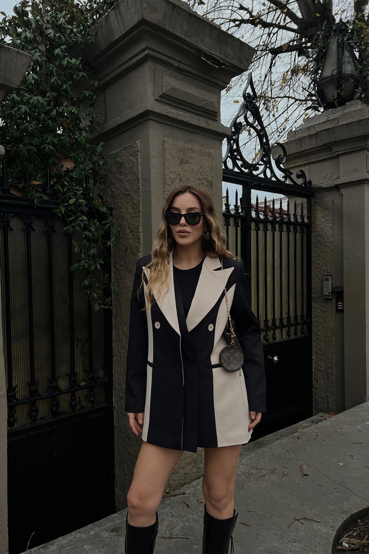 Çift Renk Kruvaze Ceket ATE3049 - EYYO