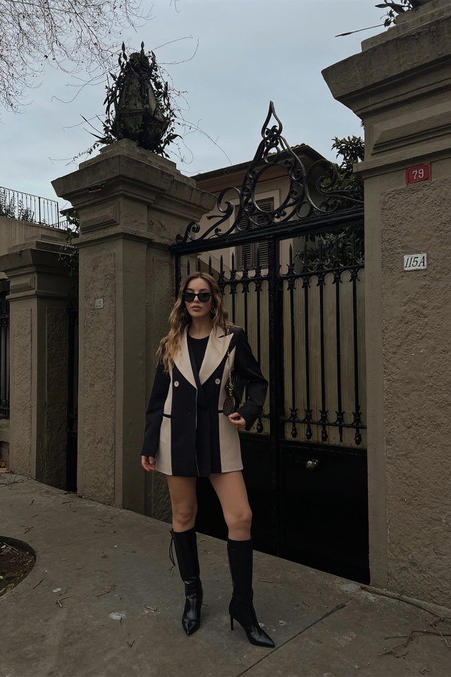 Çift Renk Kruvaze Ceket ATE3049 - 3