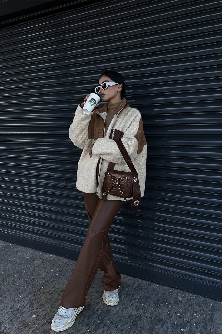 Çift Renk Peluş Ceket ATE1946 - ETİKA