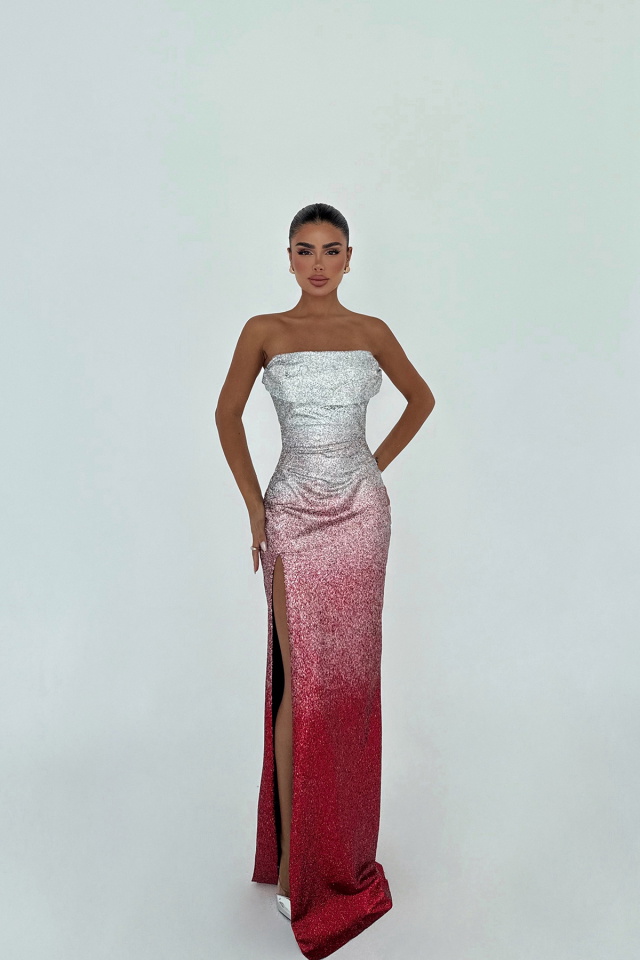 Toulon Uzun Yırtmaçlı Elbise ATE-3092 