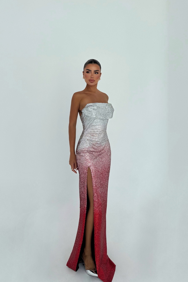 Toulon Uzun Yırtmaçlı Elbise ATE-3092 - 2