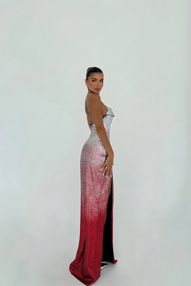 Toulon Uzun Yırtmaçlı Elbise ATE-3092 - 3