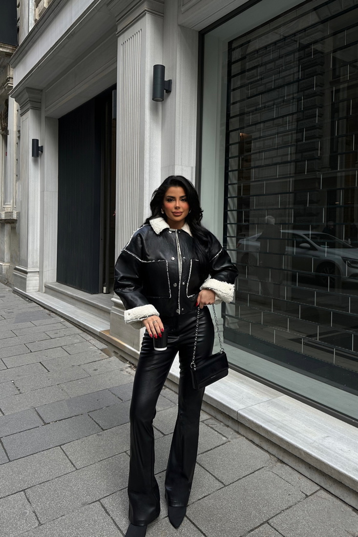 Çift Taraflı Suni Deri Mont ATE2629 - EYYO