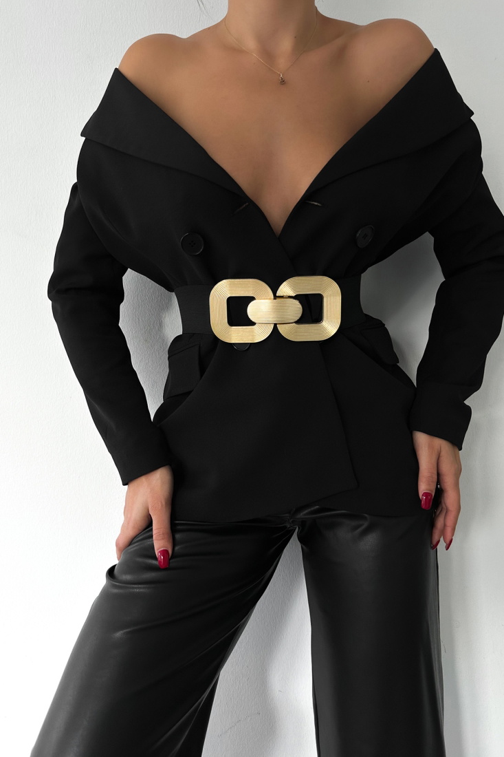 Çizgili Gold Lastik Kemer KMR18 - 