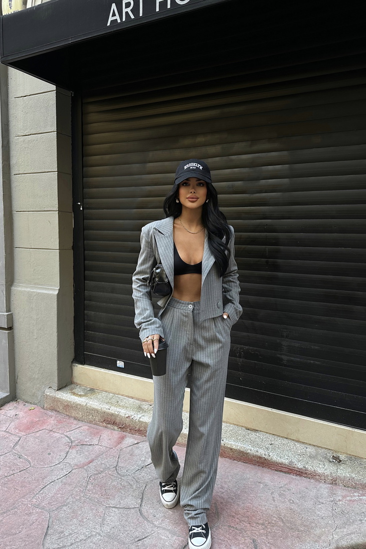 Çizgili Pantolonlu Takım ATE8706 - EYYO