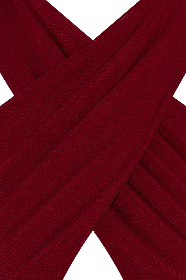 Claret Red Color Lina Crop Top EY723 - 8