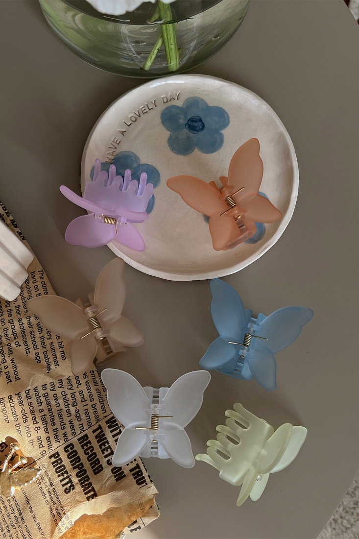 Çok Renkli kelebek 6'lı Mandal Toka Seti Ak87 - EYYO