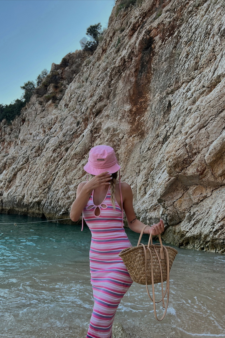 Çok Renkli Maxi Boy Elbise ATE1639 - VOOLSH