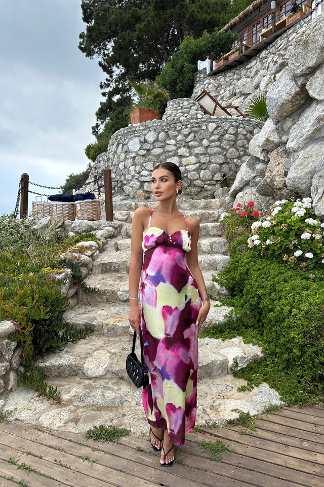 Colorful Batic Pattern Strapped Dress ATE7179 - 3
