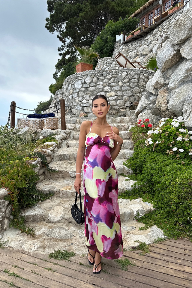 Colorful Batic Pattern Strapped Dress ATE7179 - 4