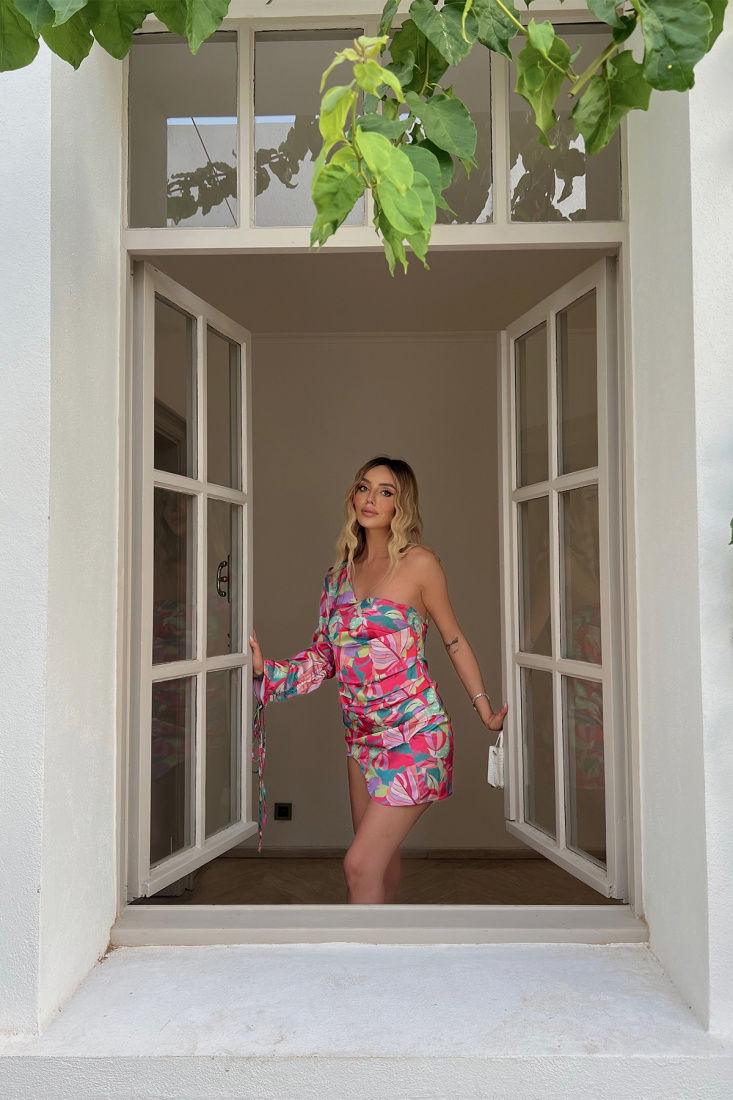 Colorful Asymmetrical Dress ATE1630 - ANGEL