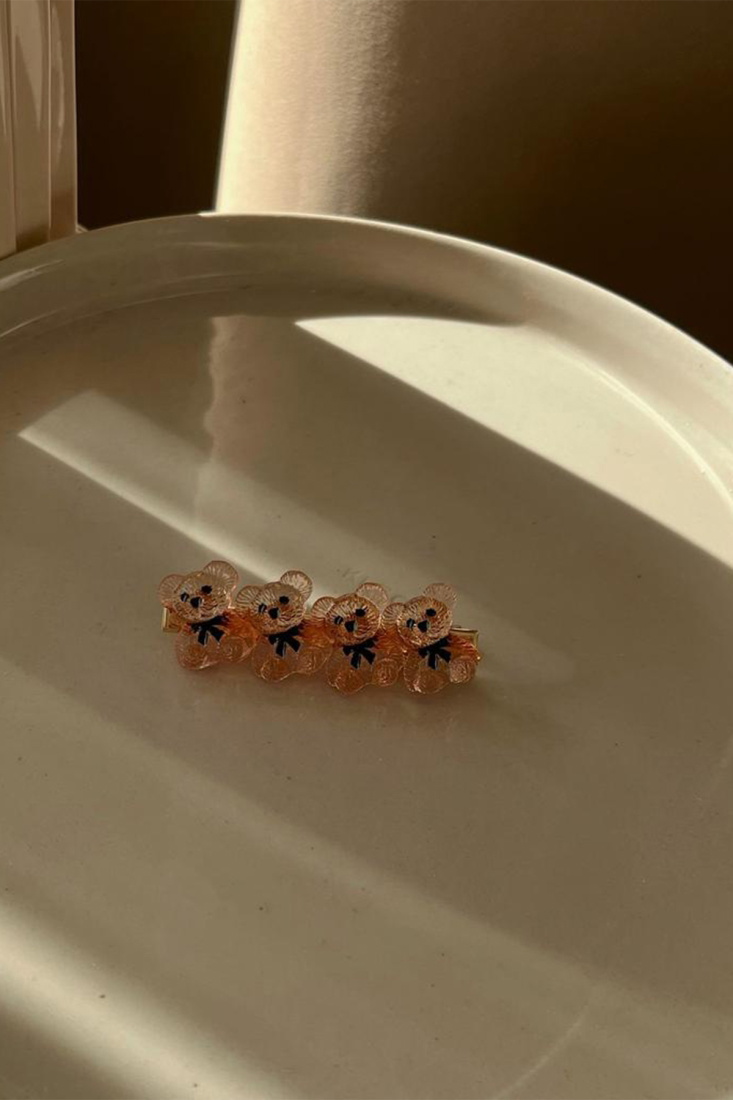 Coral Teddy Bear Buckle AK95 - EYYO