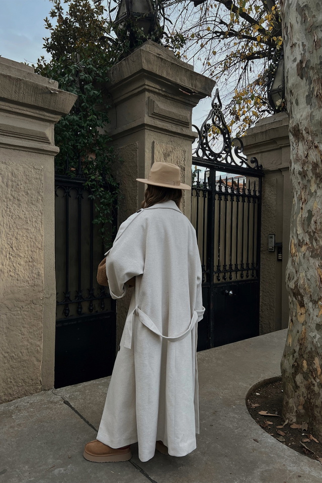 Cream Oversize Cache Coat ATE2915 - 5