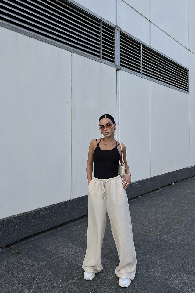 Cream Palazzo Pants ATE2280 - 1