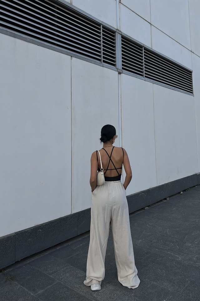 Cream Palazzo Pants ATE2280 - 4