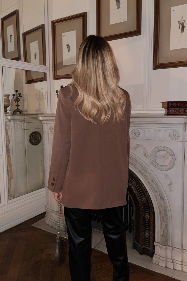 Double Breasted Wide Collar Blazer Jacket ATE97 - 4