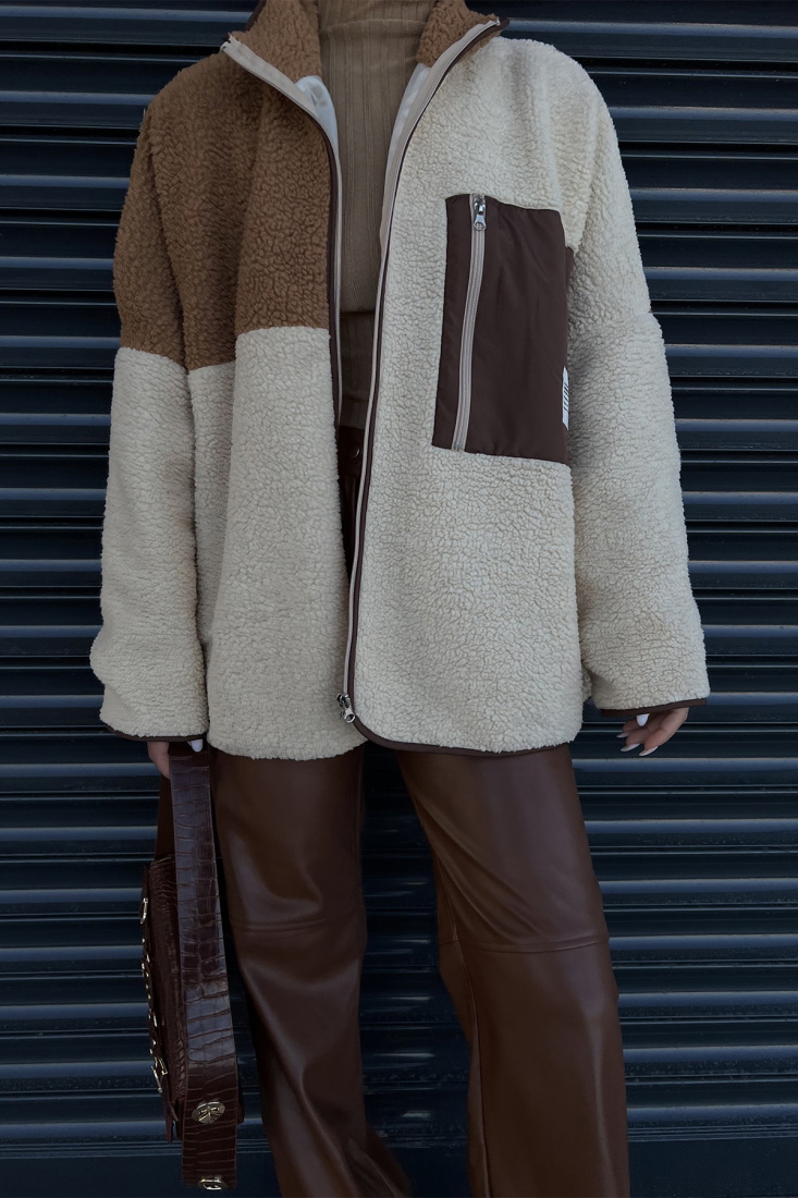 Double Color Plush Jacket ATE1946 - ETİKA