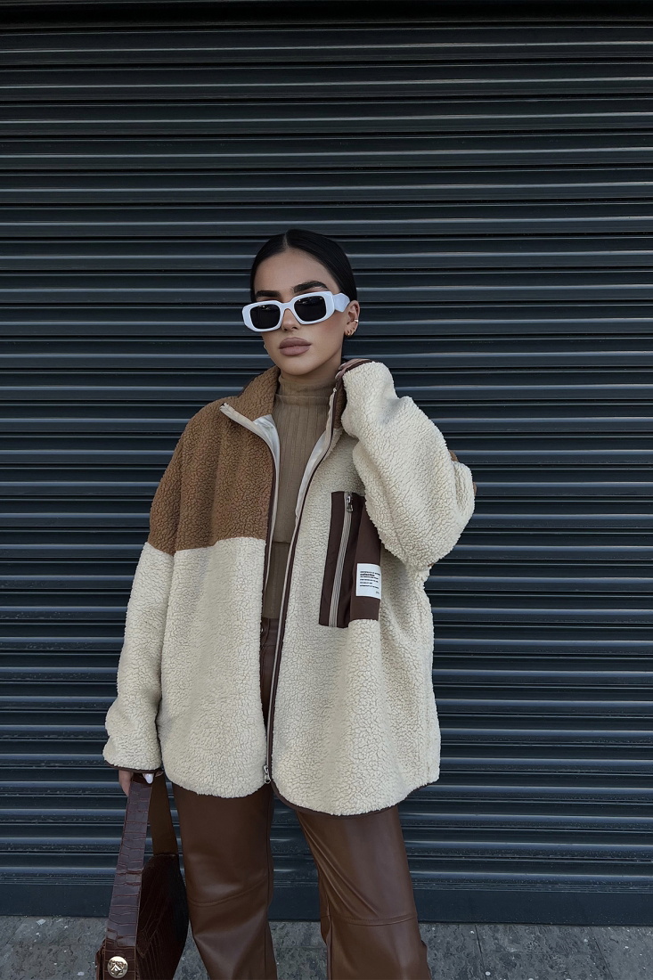 Double Color Plush Jacket ATE1946 - ETİKA