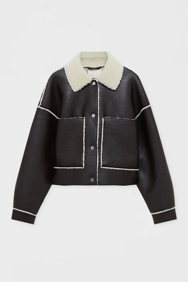 Double Side Faux Leather Coat ATE2629 - 6