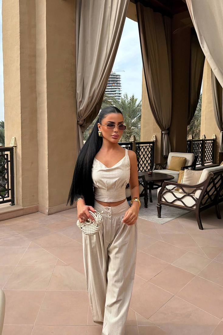 Ekru Salvator Keten Takım ATE-4700 - EYYO