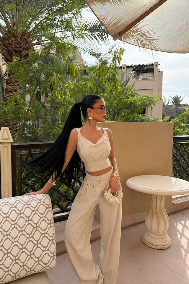 Ekru Salvator Keten Takım ATE-4700 - 2