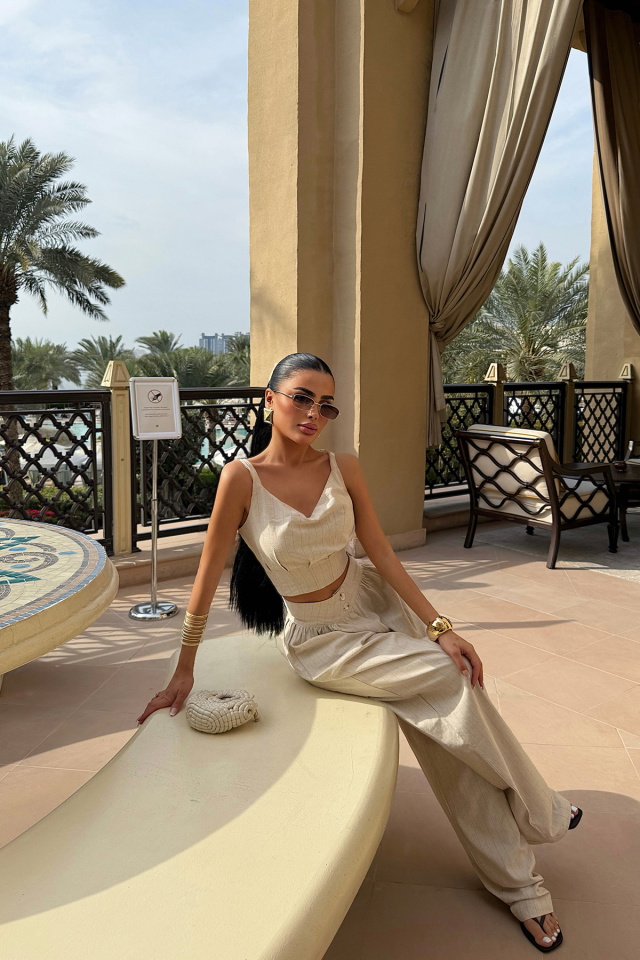 Ekru Salvator Keten Takım ATE-4700 - 5