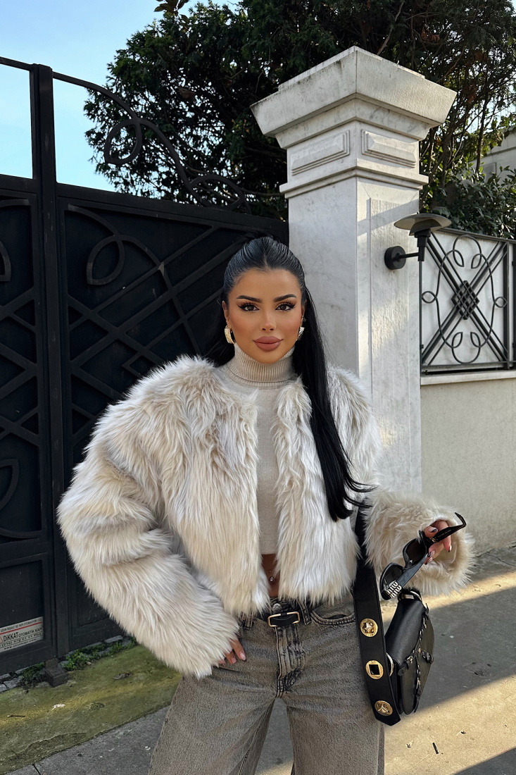 Ekru Ruby Kısa Kürk ATE-0684 - EYYO