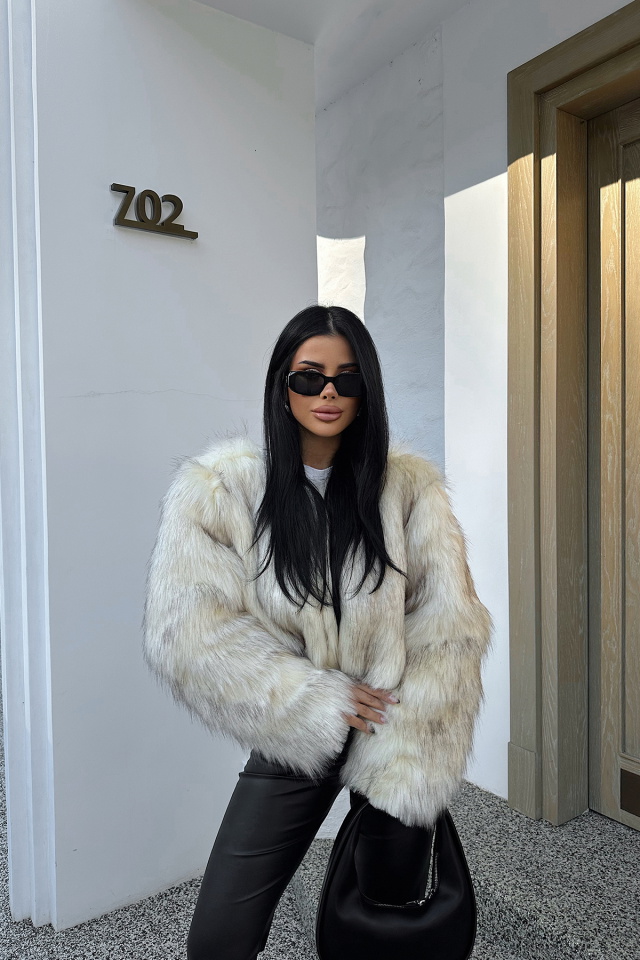 Ekru VANESSA Kısa Kürk ATE-0420 
