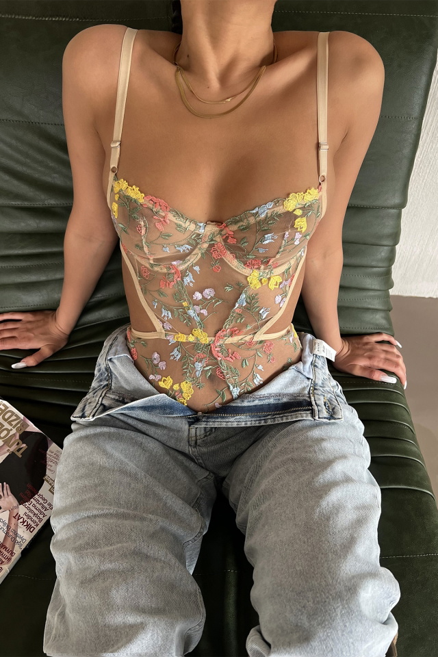 Eyyo Beige Passion Bodysuit ATE6902 - 2