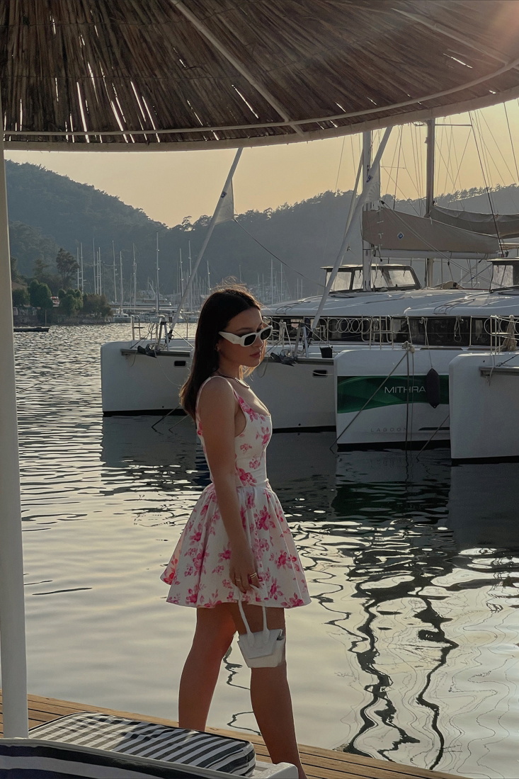 Floransa Square Collar Floral Dress ATE1190 - EYYO ATELIER