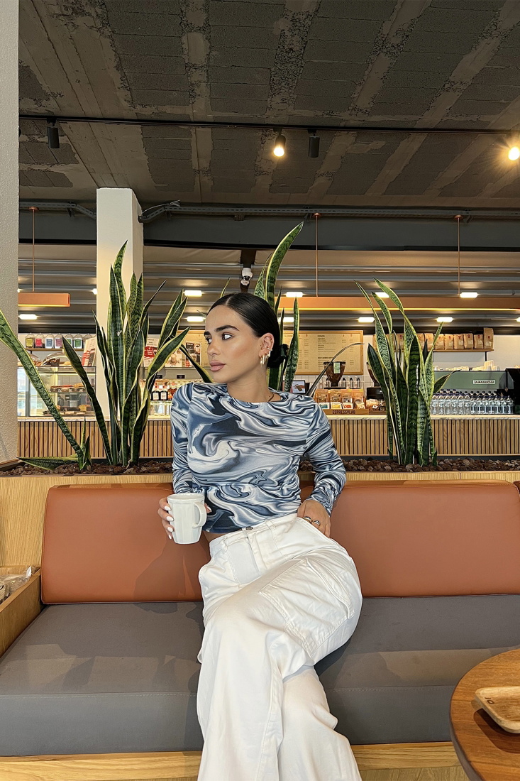 Fluid Pattern Blouse ATE2158 - EYYO