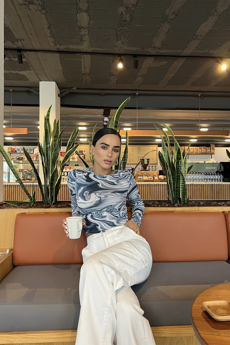 Fluid Pattern Blouse ATE2158 - EYYO