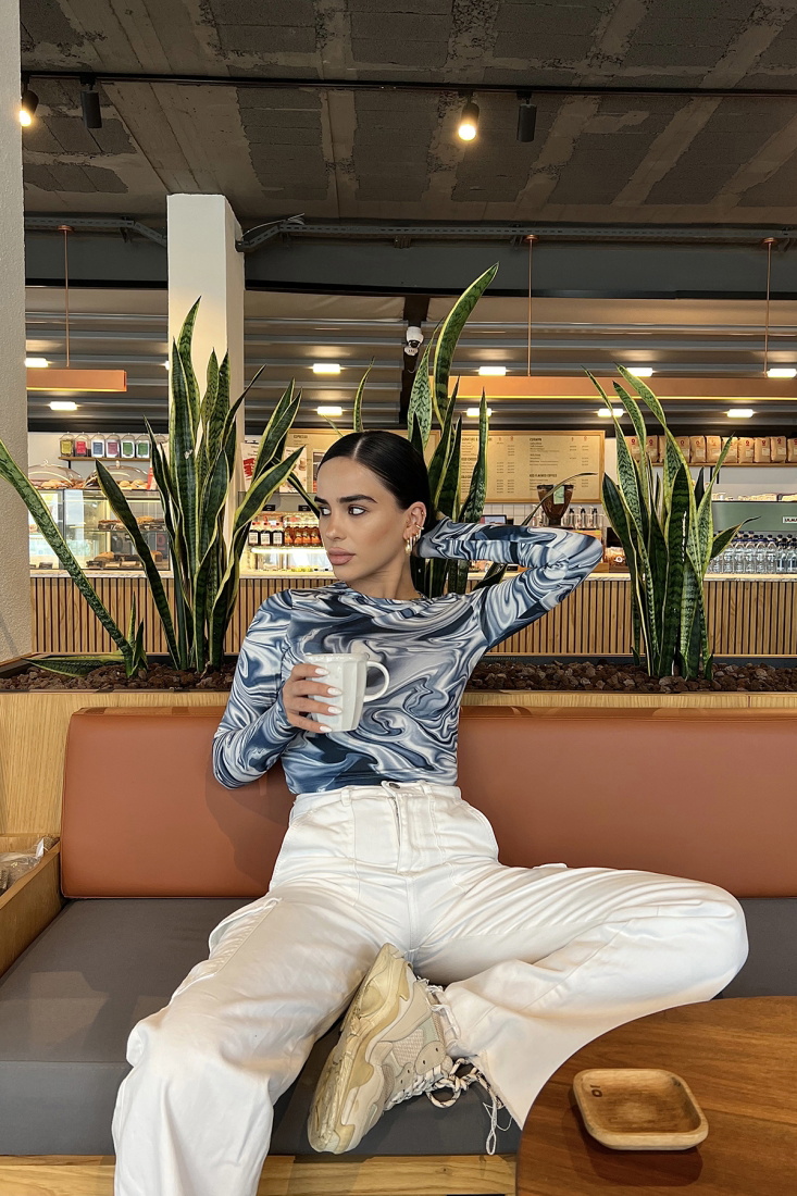 Fluid Pattern Blouse ATE2158 - EYYO