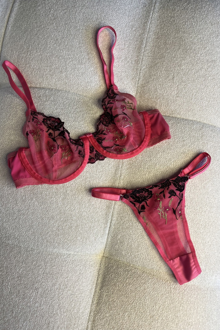 Fuchsia Lace Detail Underwear ATE6866 - EYYO