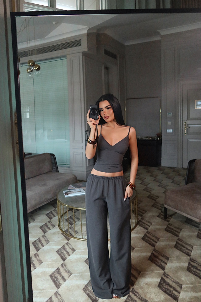 Füme Askılı Pantolonlu Takım ATE-5091 - 1