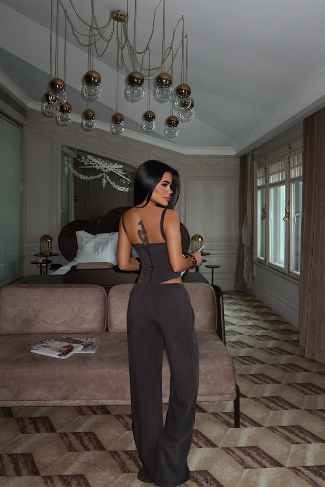 Füme Askılı Pantolonlu Takım ATE-5091 - 5